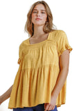 UMGEE USA Babydoll Swiss Dot Top