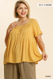 Babydoll Swiss Dot Top, Honey