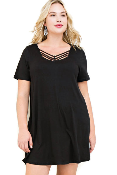 plus size black t shirt dress Modal Strappy Tee Shirt Dresses
