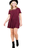Modal Strappy Tee Shirt Dress, Burgungy
