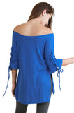 Casual Cutie Lace Up Top, Cobalt