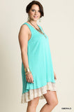 umgee Sleeveless Double Layer Lace Dress