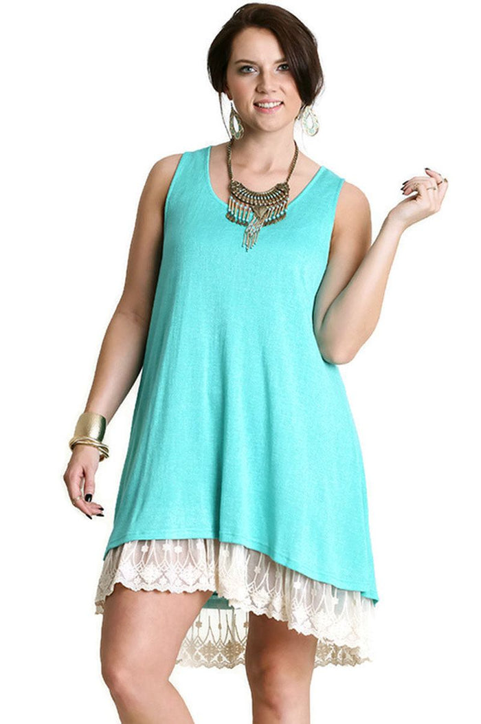 umgee Sleeveless Double Layer Lace Dress
