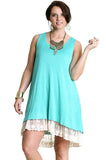 umgee Sleeveless Double Layer Lace Dress