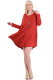Cold Shoulder T-Shirt Dress, Rust