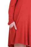 Cold Shoulder T-Shirt Dress, Rust