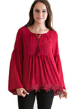 entro  babydoll tassel tie blouse