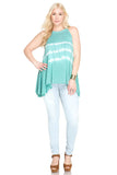 Sleeveless Tie Dye Tank Top, Dusty Jade