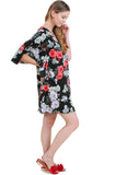 Floral Split Bell Sleeve Dress