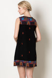 Santa Fe Sleeveless Dress, Black