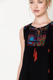 Santa Fe Sleeveless Dress, Black