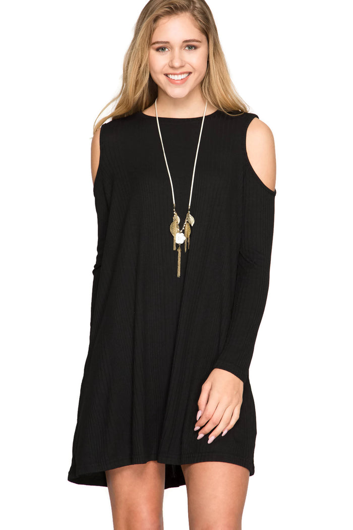 The Perfect Match Ribbed Shift Dress, Black