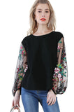 Floral Embroidered Top, Black