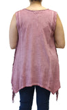 Fringe Sharkbite Tunic, Mauve