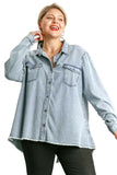 umgee usa Button Down Denim Shacket