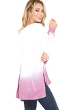 Ombre Dip Dye Pocket Tunic Top, Mauve
