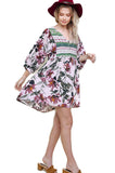 Floral Peasant Dress, Mauve