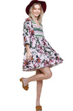 Floral Peasant Dress, Mauve