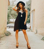 kori america sleeveless black mini dress