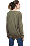 Heathered Front Knot Detail Top, Olive
