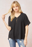 entro USA SOLID V-NECK TOP