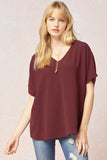 entro usa solid v-neck top