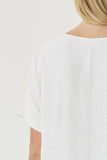 Solid V-Neck Top, Off White