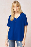 entro USA SOLID V-NECK TOP