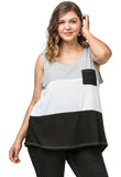 entro Color Block Waffle Knit Tank Top
