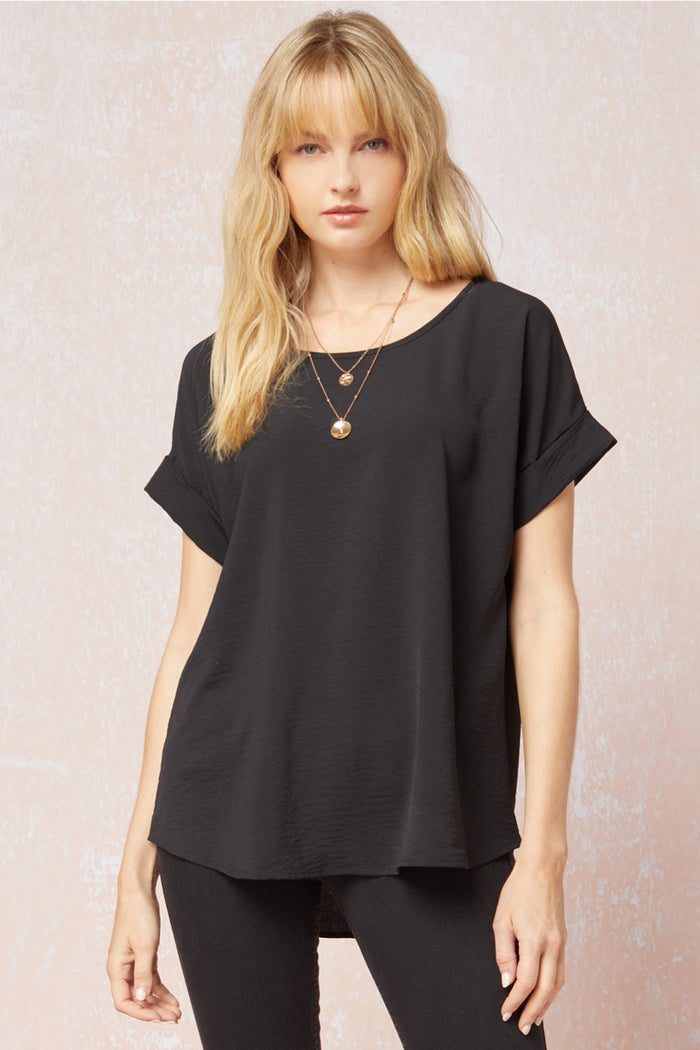 entro usa short sleeve scoop neck top