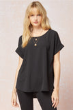 entro usa short sleeve scoop neck top