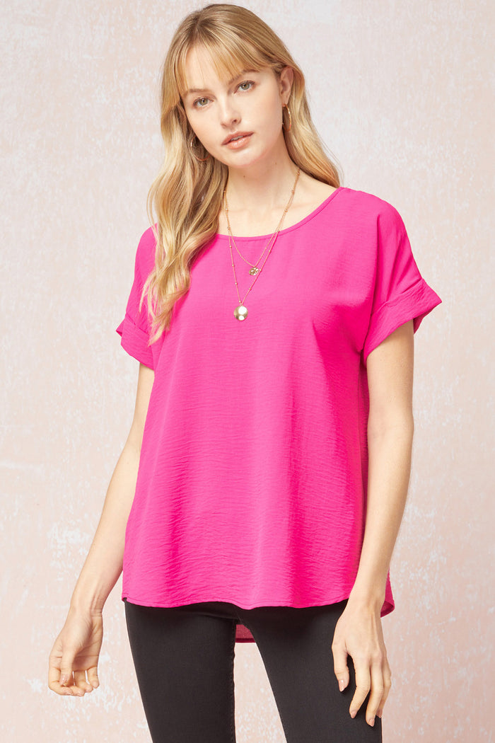 entro usa scoop neck short sleeve top