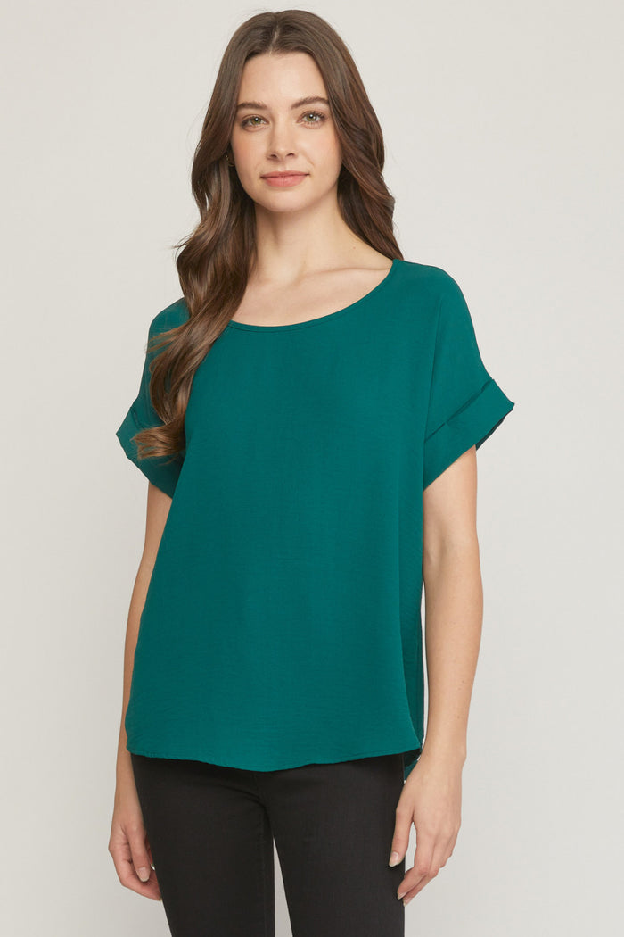 entro usa scoop neck short sleeve top