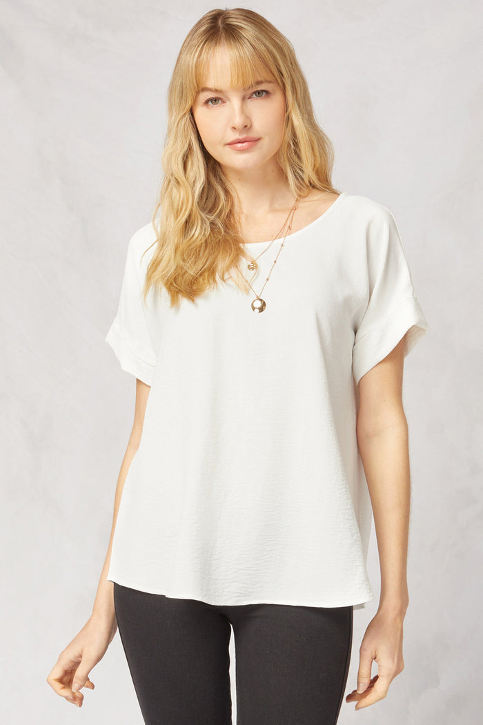 entro usa scoop neck short sleeve top