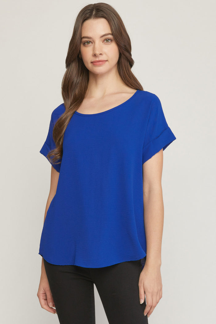 entro usa scoop neck short sleeve top