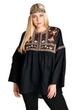 Button Down Embroidered Shirt, Black