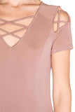 Criss Cross Modal Cupro Swing Dress, Dusty Rose
