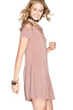 Criss Cross Modal Cupro Swing Dress, Dusty Rose