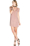 Criss Cross Modal Cupro Swing Dress, Dusty Rose