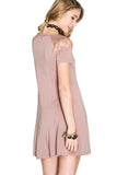 Criss Cross Modal Cupro Swing Dress, Dusty Rose