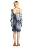 Tie Dye & Fringe Mini Dress, Black