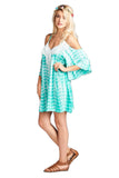 velzera tie dye cold shoulder fringe mini dress