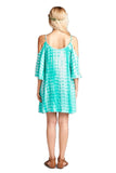 Tie Dye & Fringe Mini Dress, Mint