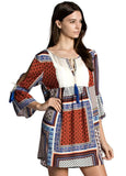 Tassel and Lace Dress, Orange Mix