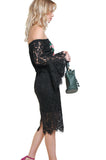 Floral Lace Bell Sleeve Midi Dress