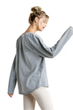 Mineral Washed Raw Hem Top, Grey