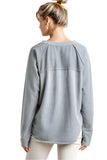 Mineral Washed Raw Hem Top, Grey
