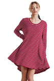 umgee usa striped casual dress