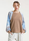 umgee usa Waffle Knit tie Dye Top