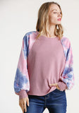 umgee usa Waffle Knit tie Dye Top